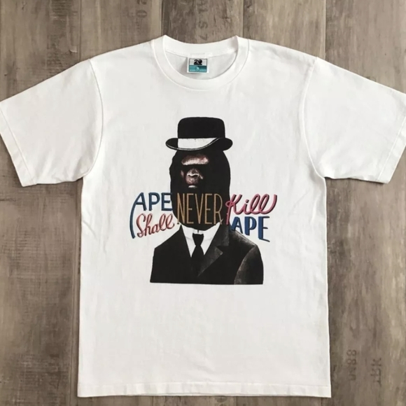 M BLACK A Bathing Ape BAPE 20th anniversary Motofumi colab T Shirt. Beyond Rare - Picture 2 of 5